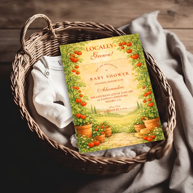 Invitación Ducha de bebé de tomate cultivado localmente (Subido por el creador)