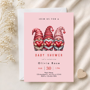 Invitación Ducha de bebé de tres gnomos