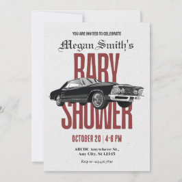 Invitación Ducha de bebé de un coche retro clásico