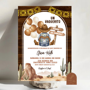 Invitación Ducha de bebé de vaquero del Salvaje Oeste mexican
