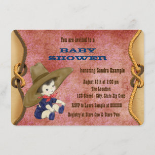 Invitación Ducha de bebé de vaquero pequeño