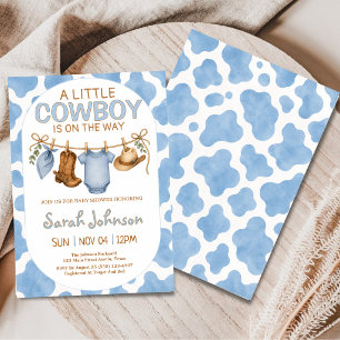 Invitación Ducha de bebé de vaquero pequeño con estampado de