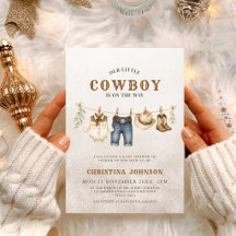 Ducha de bebé de vaquero pequeño con estampado de 