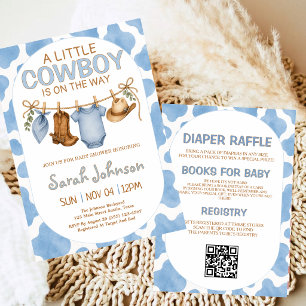 Invitación Ducha de bebé de vaquero pequeño todo en uno