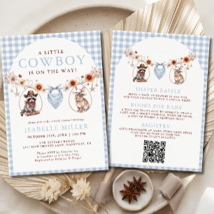 Invitación Ducha de bebé de vaquero pequeño todo en uno