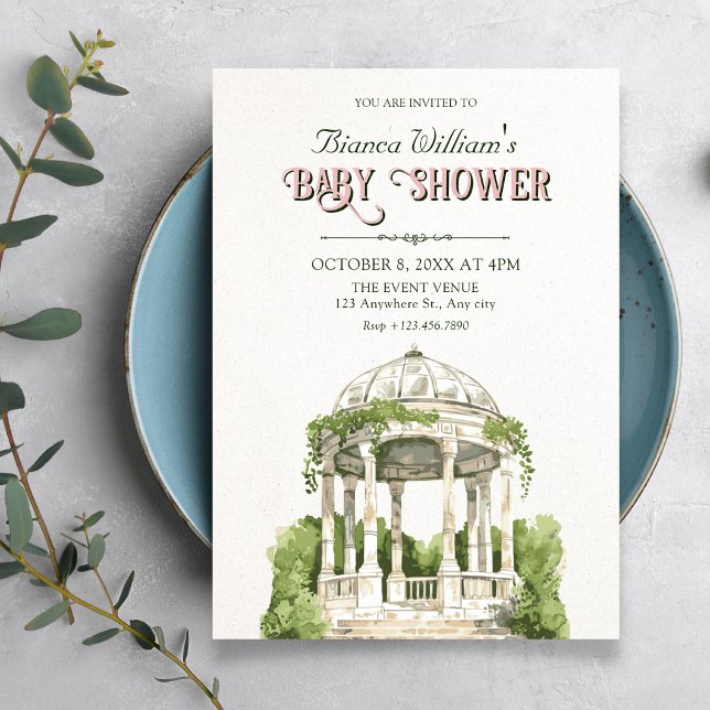 Invitación ducha de bebé de vegetación de jardín (Subido por el creador)