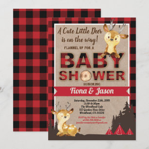 Invitación Ducha de bebe de venado lomo parejas de bebe ducha
