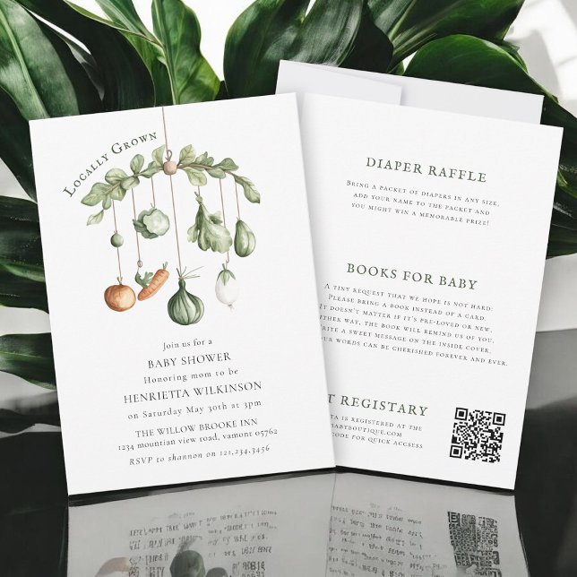Invitación Ducha de bebé de verduras de jardín (Subido por el creador)