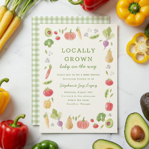 Invitación Ducha de bebé de verduras de mercado de agricultor