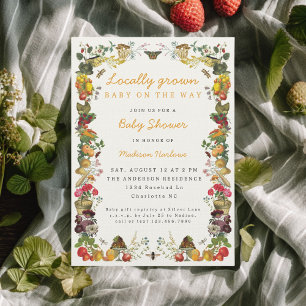 Invitación Ducha de bebé de verduras del mercado de agriculto