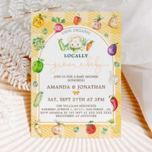 Invitación Ducha de bebé de verduras del mercado de agriculto