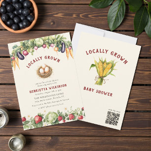 Invitación Ducha de Bebé de Verduras Frescas de Granja Cultiv