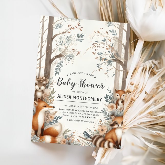 Invitación Ducha de bebé de Woodland Enchanting (Subido por el creador)