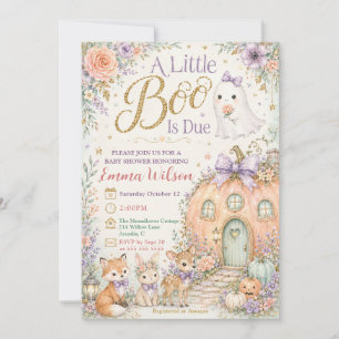 Invitación Ducha de Bebé del Bosque Little Boo