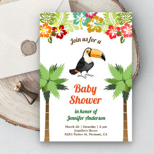 Invitación Ducha de Bebé del Bosque Tropical del Tucán