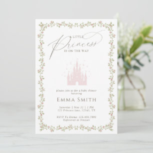 Invitación Ducha de Bebé del Castillo de la Princesa Jardín d