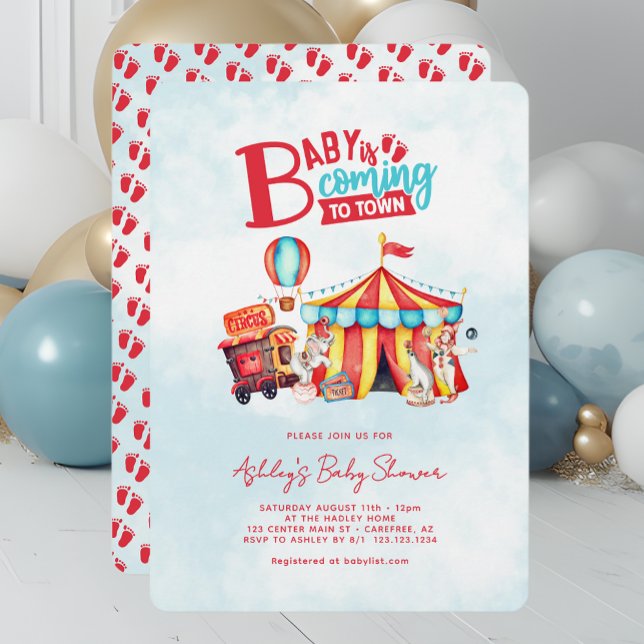 Invitación Ducha de Bebé del Circo de Carnaval (Subido por el creador)