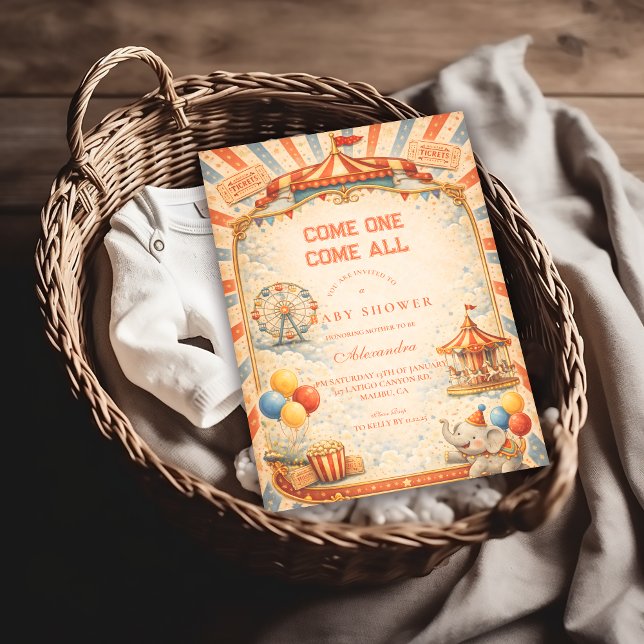 Invitación Ducha de Bebé del Circo de Cuentacuentos (Subido por el creador)