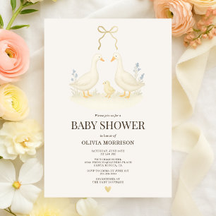 Invitación Ducha de bebé del ganso de cuento y el pollito
