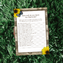Invitación Ducha de bebé del girasol rústico Quién conoce mej