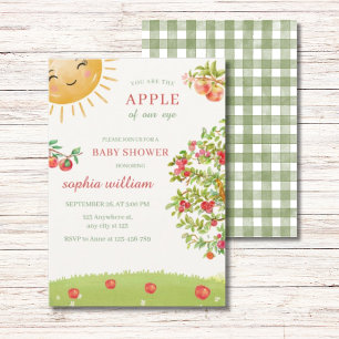 Invitación Ducha de bebé del huerto de manzanos al aguarela