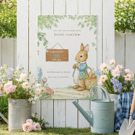 Invitación Ducha de bebé del jardín de conejos vintage