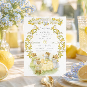 Invitación Ducha de bebé del jardín de limones con ratones