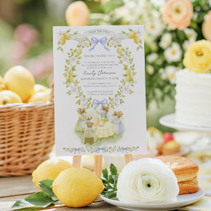 Invitación Ducha de bebé del Jardín de Limones con Ratones