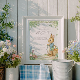Invitación Ducha de bebé del jardín del conejo vintage