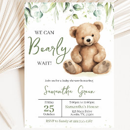 Invitación Ducha de Bebé del Oso Verde