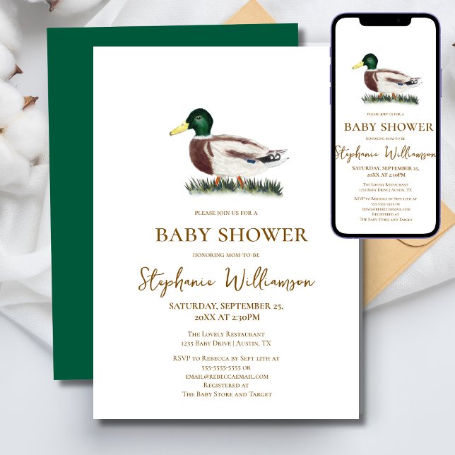 Invitación Ducha de Bebé del Pato Silvestre (Subido por el creador)