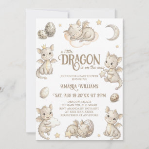 Invitación Ducha de Bebé del Pequeño Dragón Mágico
