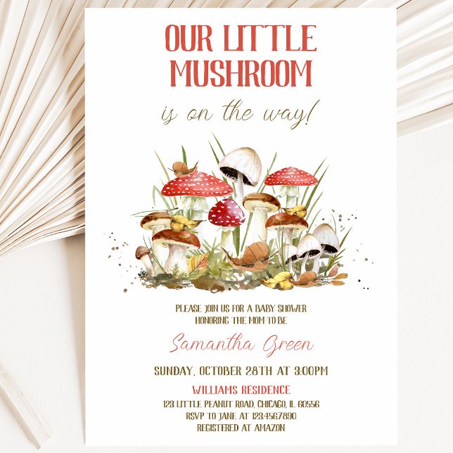 Invitación Ducha de Bebé del Pequeño Hongo (Subido por el creador)