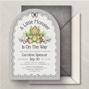 Invitación Ducha de Bebé del Pequeño Monstruo de Halloween