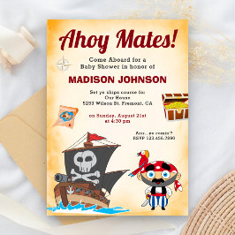Invitación Ducha de Bebé del Pirata Adorable