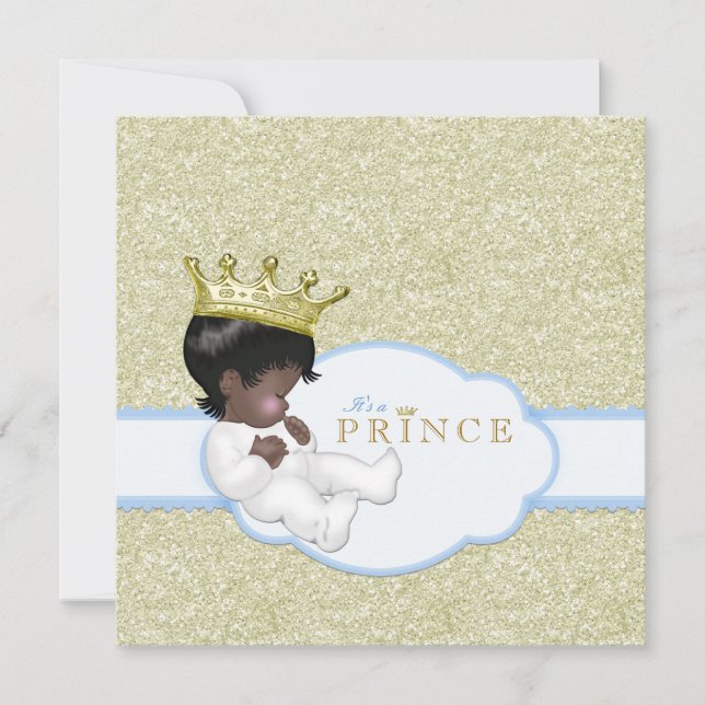 Invitación Ducha de Bebé del Príncipe Étnico (Anverso)