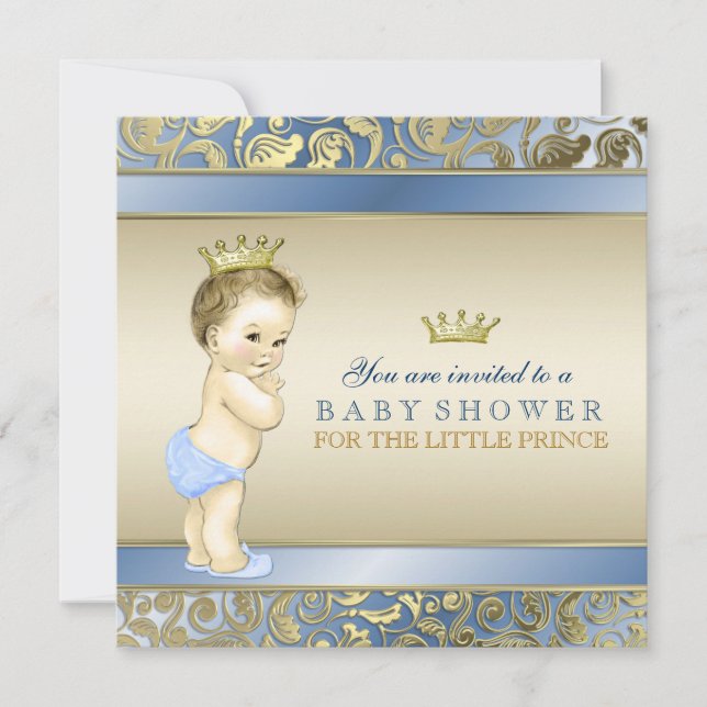 Invitación Ducha de bebé del príncipe real (Anverso)