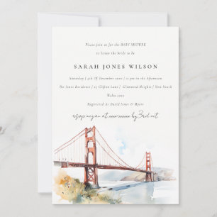 Invitación Ducha de bebé del puente Golden Gate de San Franci