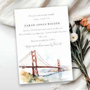 Invitación Ducha de bebé del puente Golden Gate de San Franci