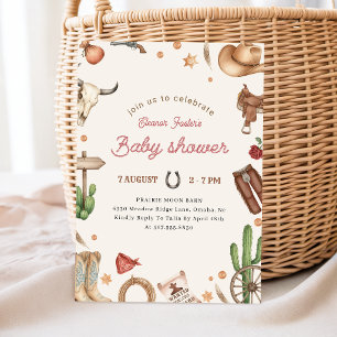 Invitación Ducha de bebé del Salvaje Oeste vaquero occidental