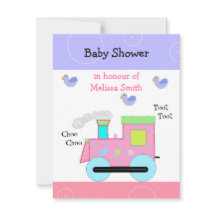 Ducha de bebé del tren Choo Choo rosa