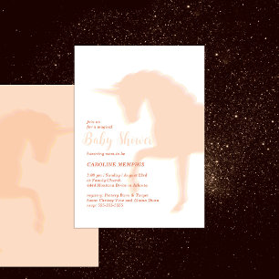 Invitación Ducha de Bebé del Unicornio de Melocotón Mágico qu
