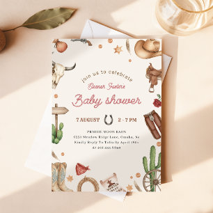 Invitación Ducha de Bebé del Vaquero del Oeste