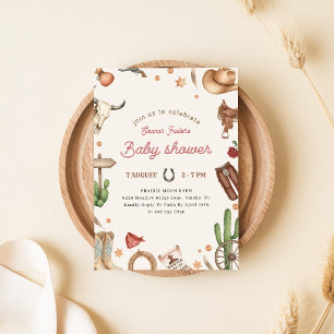 Invitación Ducha de Bebé del Vaquero del Oeste