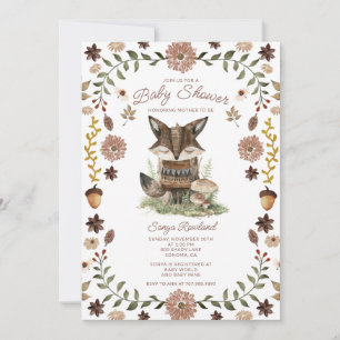 Invitación Ducha de Bebé del Zorro del Bosque Caprichoso