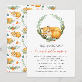 Invitación Ducha de bebé del zorro del bosque otoño