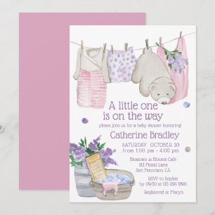 Invitación Ducha de bebé día de lavado de osito lindo
