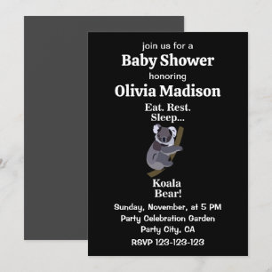 Invitación Ducha de Bebé Divertida con Oso Koala