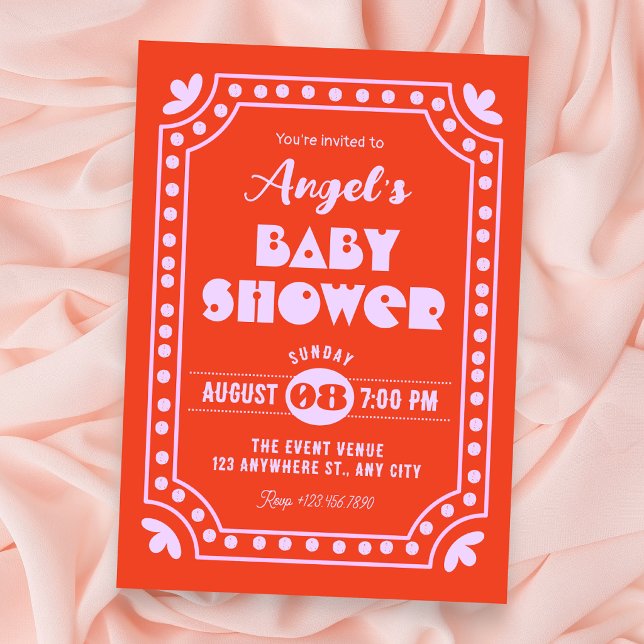 Invitación ducha de bebé divertida retro (Subido por el creador)