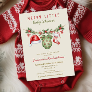 Invitación Ducha de bebé divertida ropa de bebé para ducha de